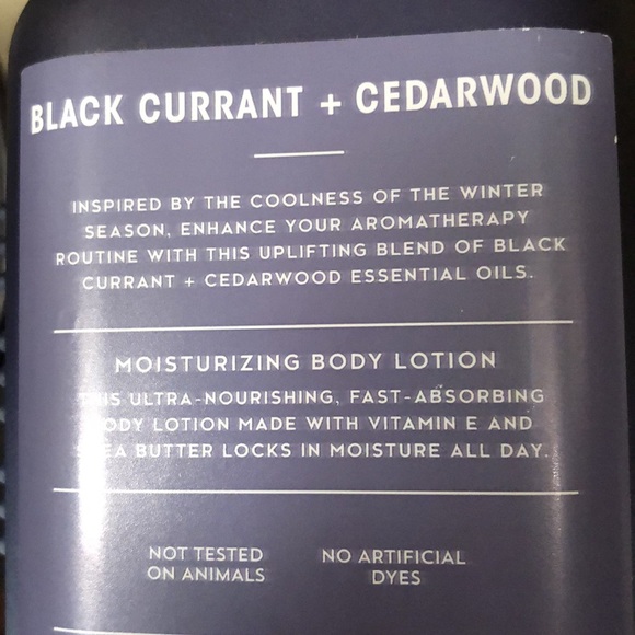 NWT Bath & Body Works Aromatherapy Black Currant + Cedarwood Moisturizing Lotion - Picture 4 of 7